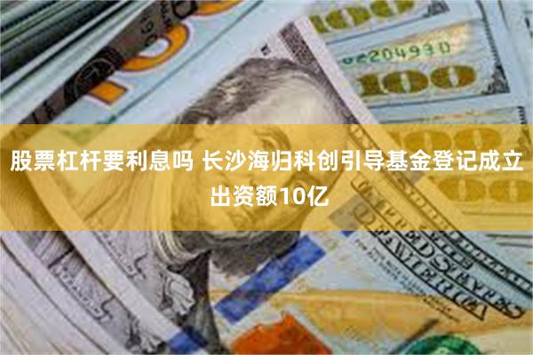 股票杠杆要利息吗 长沙海归科创引导基金登记成立 出资额10亿