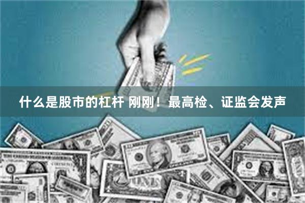 什么是股市的杠杆 刚刚！最高检、证监会发声