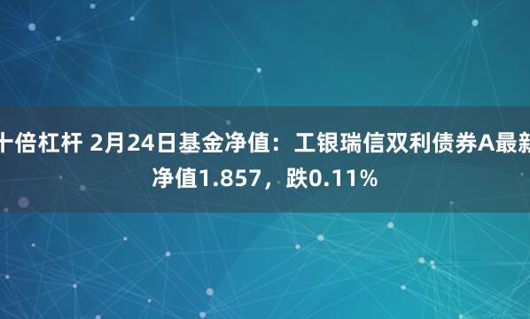 十倍杠杆 2月24日基金净值：工银瑞信双利债券A最新净值1.857，跌0.11%